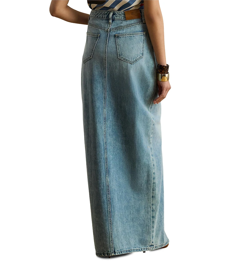 Lauren Ralph Lauren High Rise Maxi Denim Skirt