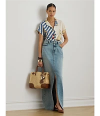 Lauren Ralph Lauren High Rise Maxi Denim Skirt