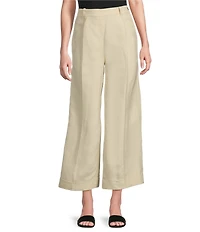 Lauren Ralph Lauren High Rise Pleated Cropped Wide Leg Pants