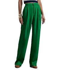 Lauren Ralph Lauren High Rise Pleated Twill Tapered Pants