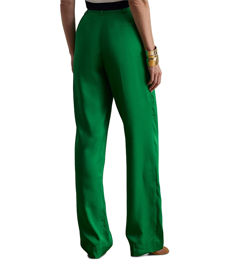 Lauren Ralph Lauren High Rise Pleated Twill Tapered Pants