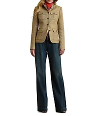 Lauren Ralph Lauren High Rise Pleated Wide Leg Denim Pocketed Jeans
