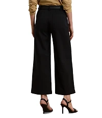 Lauren Ralph Lauren High Rise Stretch Cotton Chino Wide Leg Cropped Pants