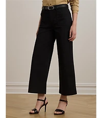 Lauren Ralph Lauren High Rise Stretch Cotton Chino Wide Leg Cropped Pants
