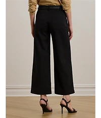 Lauren Ralph Lauren High Rise Stretch Cotton Chino Wide Leg Cropped Pants