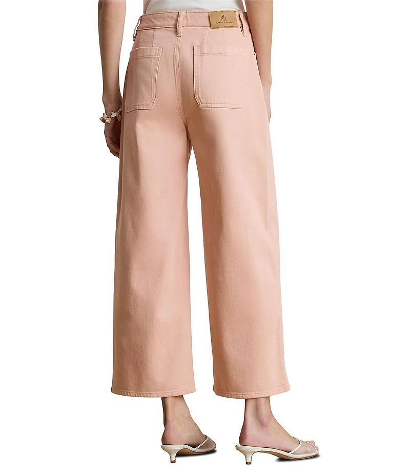 Lauren Ralph Lauren High Rise Wide Leg Crop Length Jeans