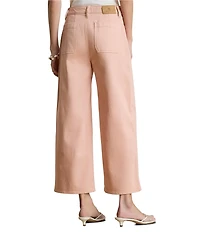 Lauren Ralph Lauren High Rise Wide Leg Crop Length Jeans