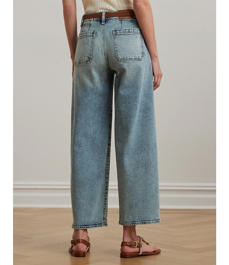 Lauren Ralph Lauren High-Rise Wide Leg Cropped Jeans