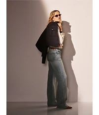 Lauren Ralph Lauren High Rise Wide Leg Denim Jeans