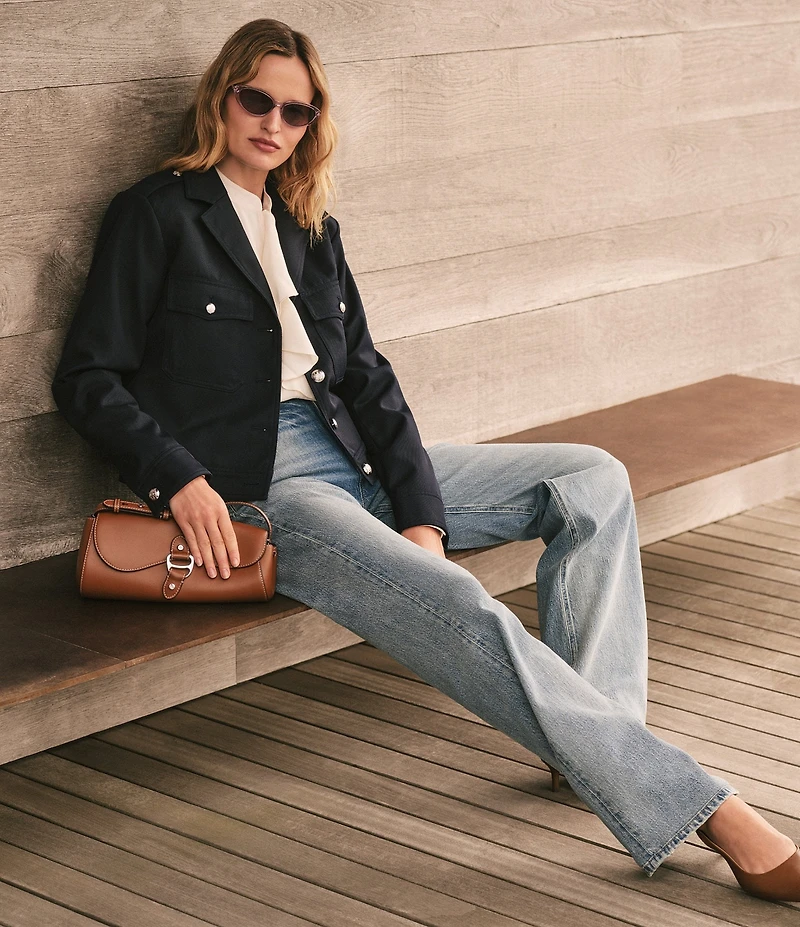 Lauren Ralph Lauren High Rise Wide Leg Denim Jeans