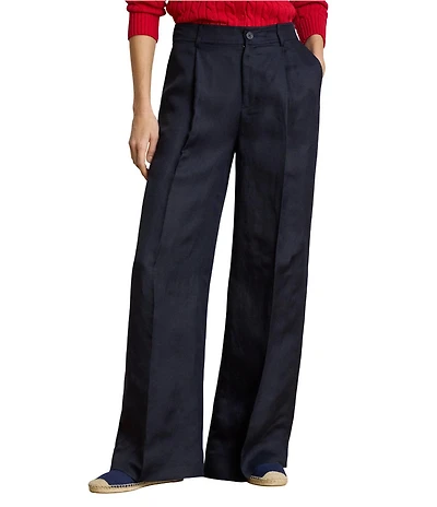Lauren Ralph Lauren High Rise Wide Leg Full Length Pants