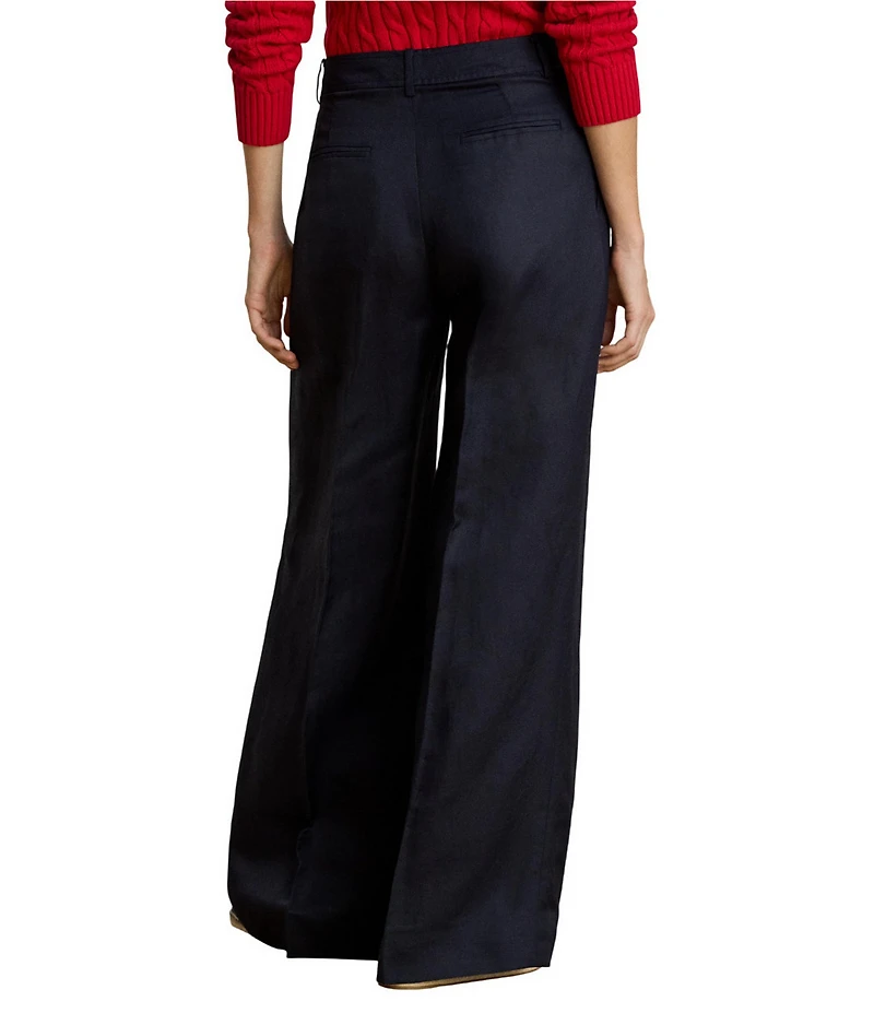 Lauren Ralph Lauren High Rise Wide Leg Full Length Pants
