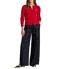 Lauren Ralph Lauren High Rise Wide Leg Full Length Pants