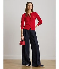 Lauren Ralph Lauren High Rise Wide Leg Full Length Pants