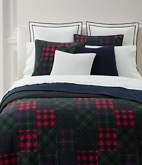 Lauren Ralph Lauren Holiday Collection Hadley Plaid Soft Cotton Diamond-Stitch Reversible Quilt