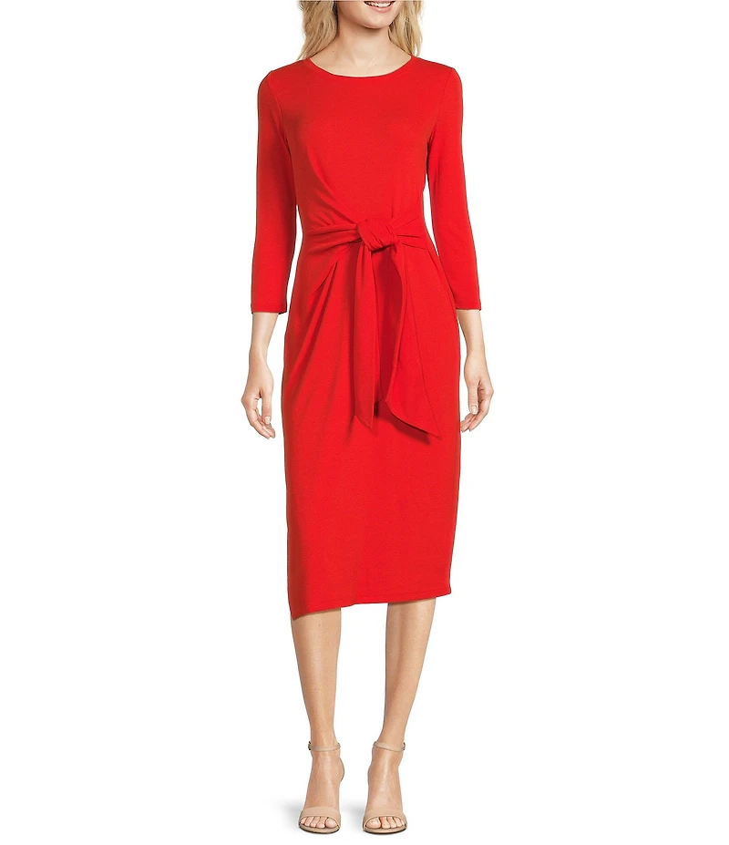 Lauren Ralph Lauren Imalah Ribbed Knit Midi Sheath Dress