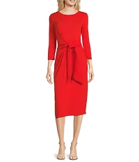 Lauren Ralph Lauren Imalah Ribbed Knit Midi Sheath Dress