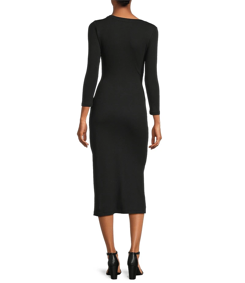 Lauren Ralph Lauren Imalah Ribbed Knit Midi Sheath Dress