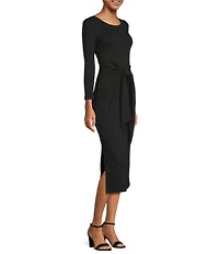 Lauren Ralph Lauren Imalah Ribbed Knit Midi Sheath Dress