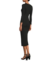Lauren Ralph Lauren Imalah Ribbed Knit Midi Sheath Dress