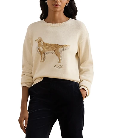 Lauren Ralph Lauren Intarsia-Knit Gold Retriever Sweater
