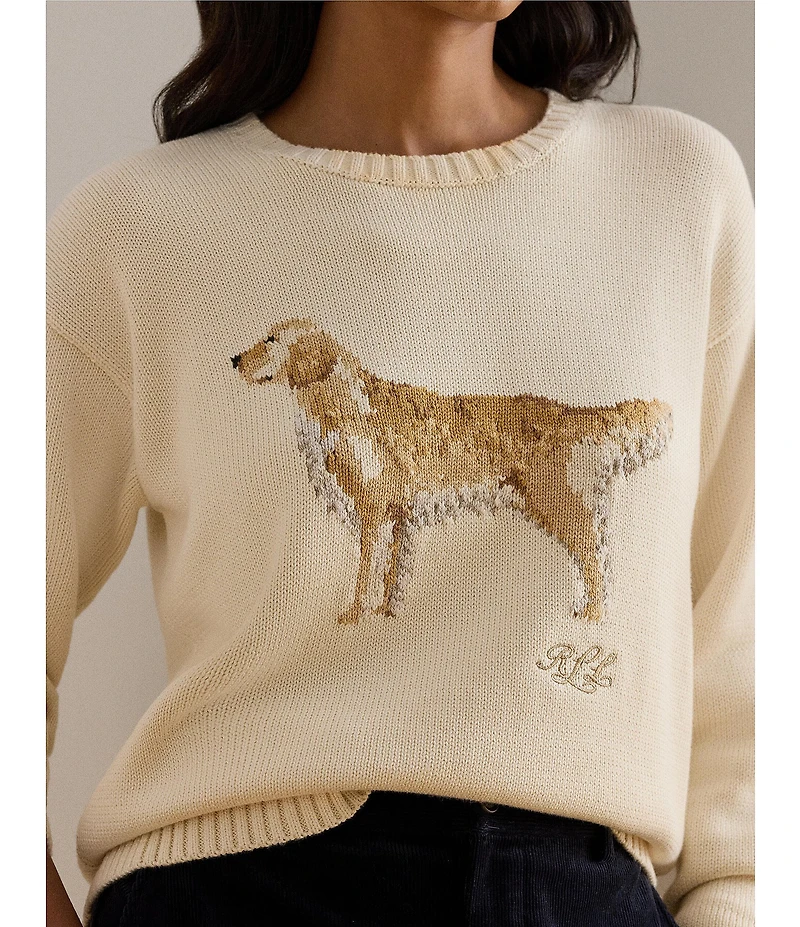 Lauren Ralph Lauren Intarsia-Knit Gold Retriever Sweater