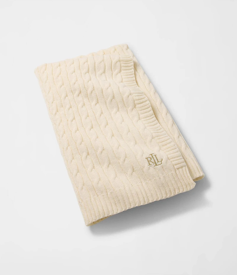 Lauren Ralph Lauren Jamie Cable Knit Throw Blanket