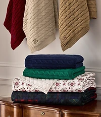 Lauren Ralph Lauren Jamie Cable Knit Throw Blanket