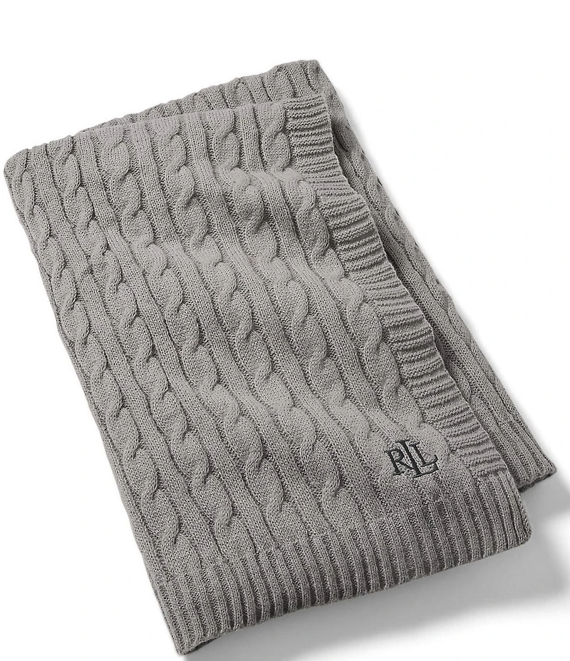 Lauren Ralph Lauren Jamie Cable Knit Throw Blanket