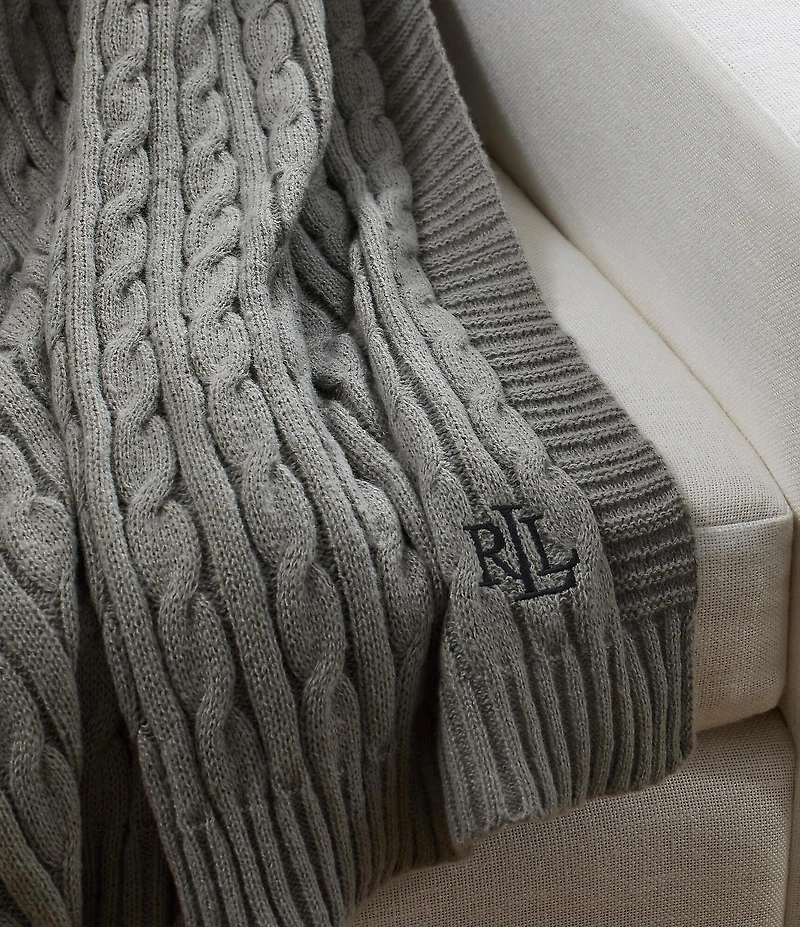 Lauren Ralph Lauren Jamie Cable Knit Throw Blanket