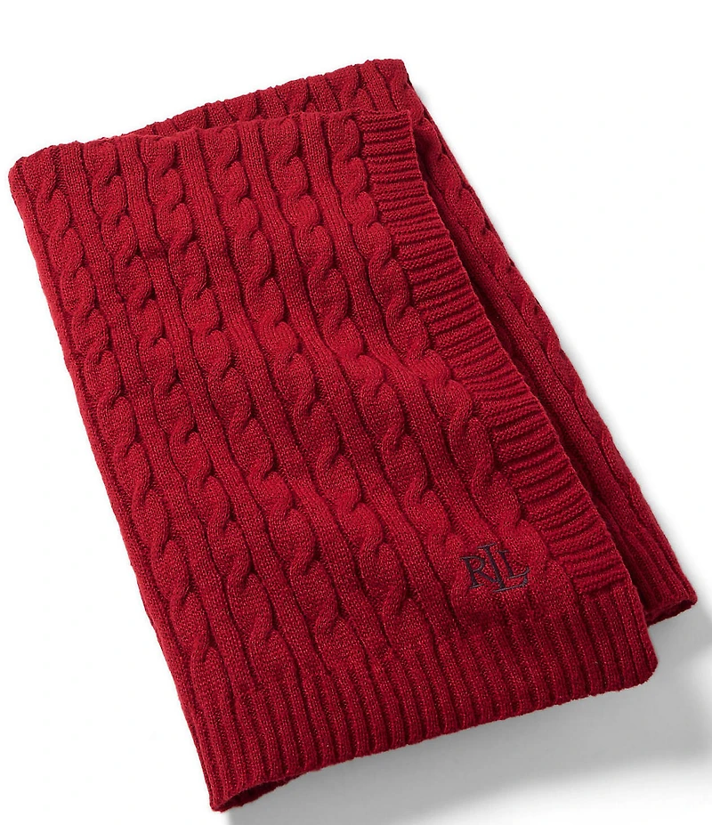 Lauren Ralph Lauren Jamie Cable Knit Throw Blanket