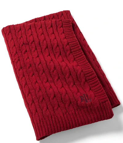 Lauren Ralph Lauren Jamie Cable Knit Throw Blanket