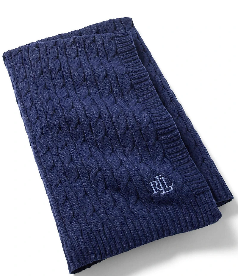 Lauren Ralph Lauren Jamie Cable Knit Throw Blanket