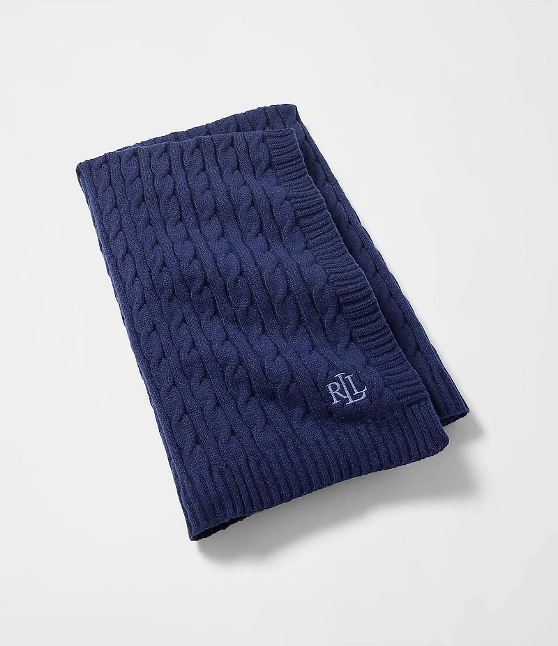 Lauren Ralph Lauren Jamie Cable Knit Throw Blanket