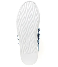 Lauren Ralph Lauren Janson Frayed Logo Detail Washed Denim Sneakers