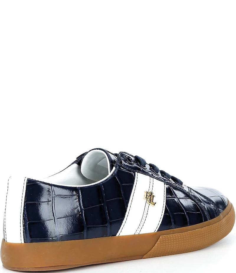 Lauren Ralph Lauren Janson II Croco Embossed Sneakers