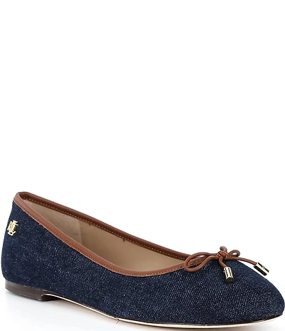 Lauren Ralph Lauren Jayna Denim Ballet Bow Flats
