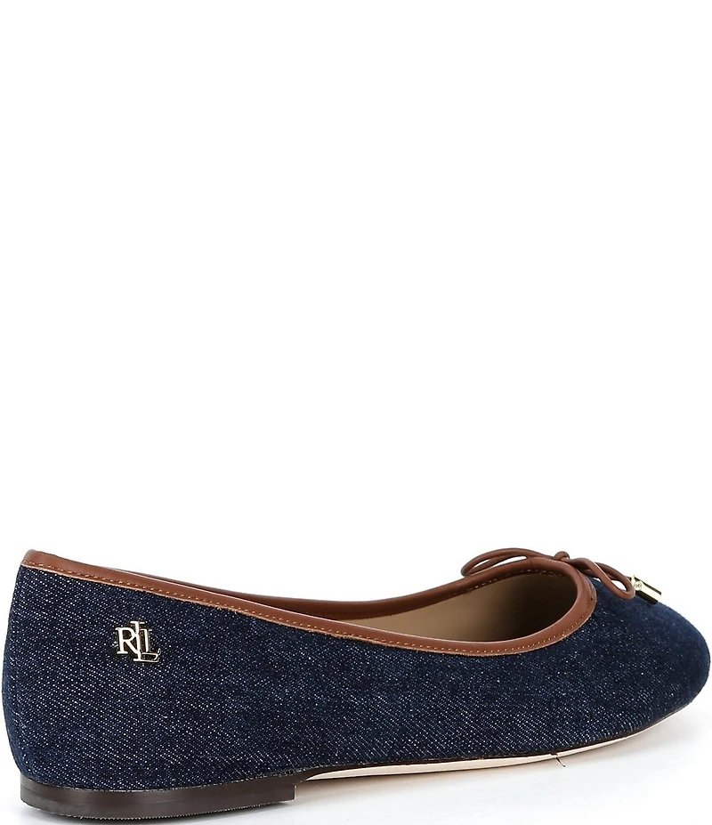Lauren Ralph Lauren Jayna Denim Ballet Bow Flats