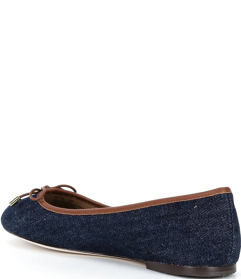 Lauren Ralph Lauren Jayna Denim Ballet Bow Flats