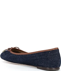 Lauren Ralph Lauren Jayna Denim Ballet Bow Flats