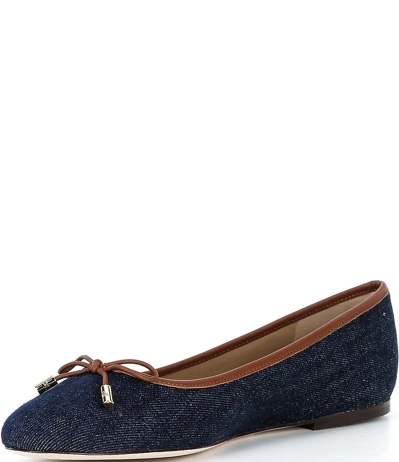 Lauren Ralph Lauren Jayna Denim Ballet Bow Flats