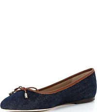 Lauren Ralph Lauren Jayna Denim Ballet Bow Flats