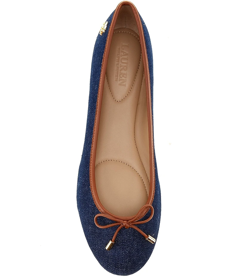 Lauren Ralph Lauren Jayna Denim Ballet Bow Flats
