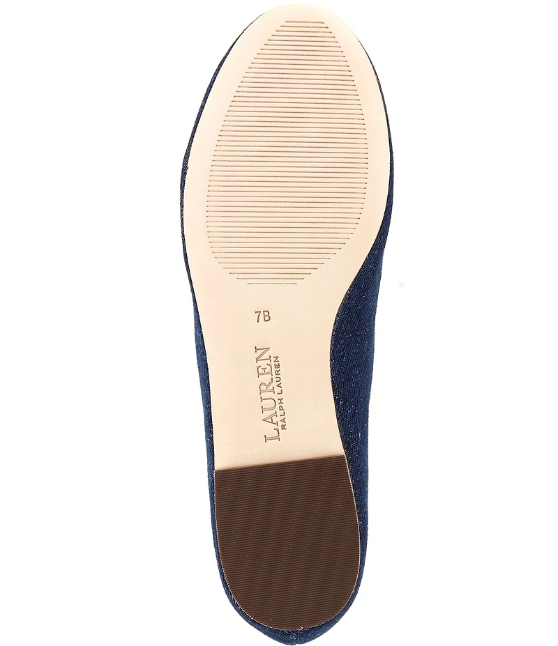 Lauren Ralph Lauren Jayna Denim Ballet Bow Flats