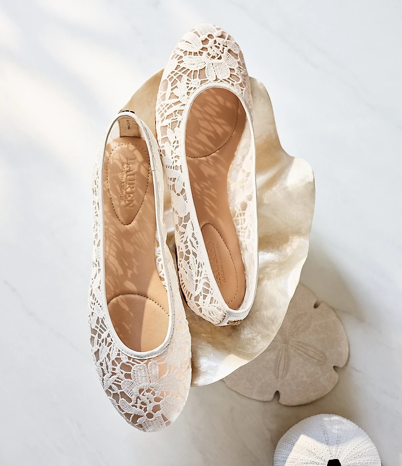 Lauren Ralph Lauren Jayna Lace Detail Ballet Flats