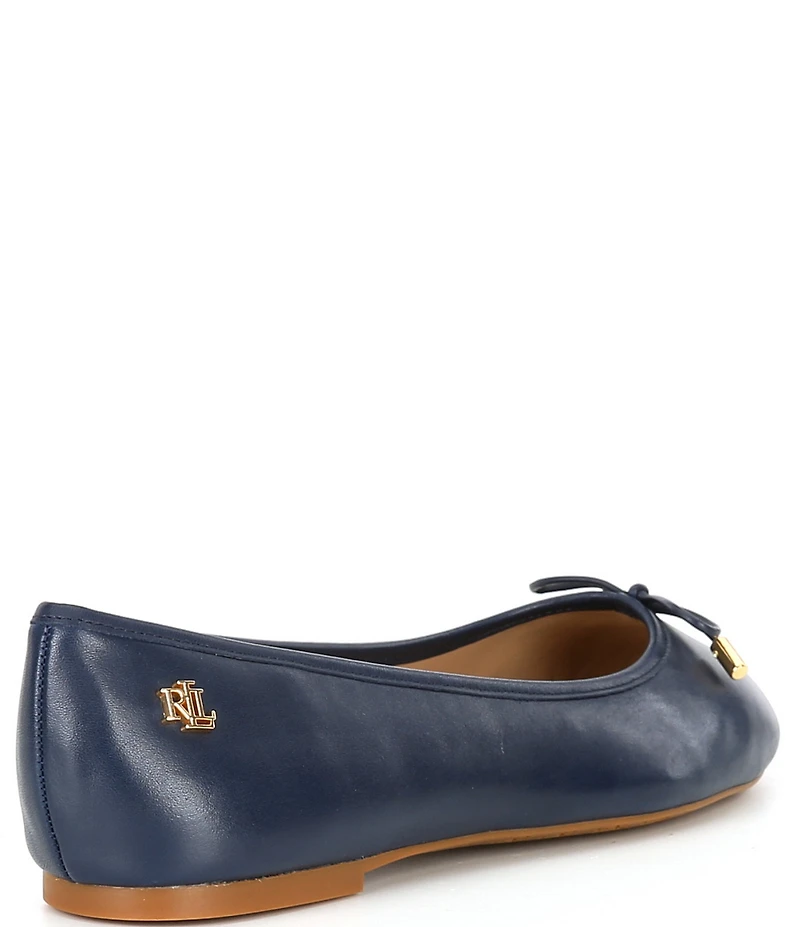 Lauren Ralph Lauren Jayna Leather Bow Ballet Flats