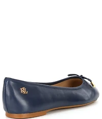 Lauren Ralph Lauren Jayna Leather Bow Ballet Flats