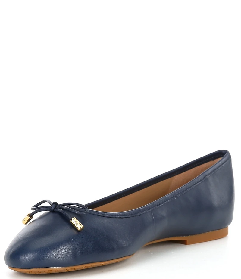 Lauren Ralph Lauren Jayna Leather Bow Ballet Flats