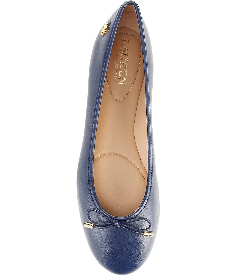 Lauren Ralph Lauren Jayna Leather Bow Ballet Flats