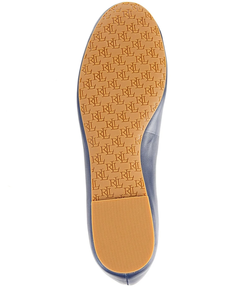 Lauren Ralph Lauren Jayna Leather Bow Ballet Flats